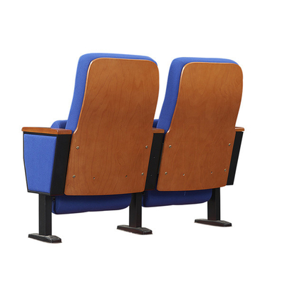 Dark blue Wooden Armrest   Stain Resistant Folding Cinema Seats