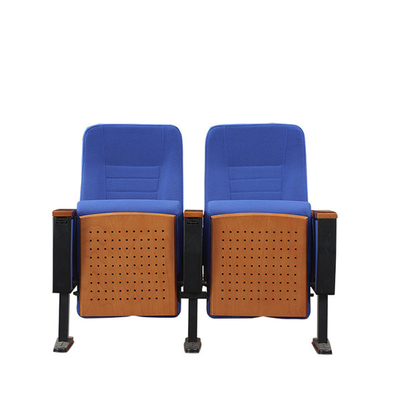 Dark blue Wooden Armrest   Stain Resistant Folding Cinema Seats